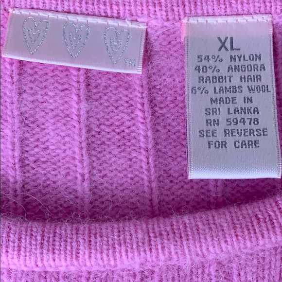 Lambswool angora fuzzy ribbed sweater XL - Picture 4 of 4